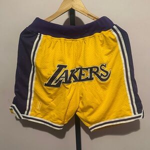 Just Don Yellow and Purple Athletic Shorts